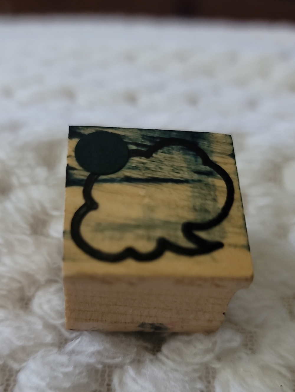 Word Bubble Wooden Rubber Stamp